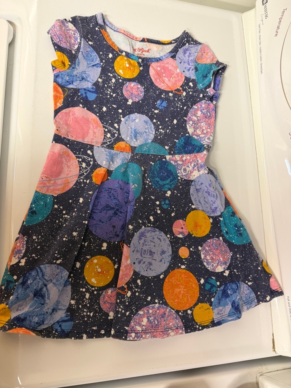 Cat & Jack Navy Space Planet Print Dress - Pink Orange Teal Purple Yellow